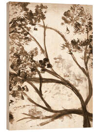 Holzbild Sepia Zweige II - Alonzo Saunders