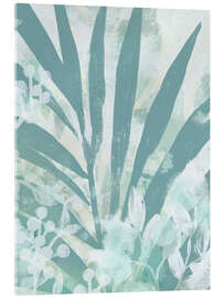 Tableau en verre acrylique Aqua Palms II - June Erica Vess