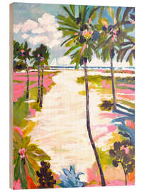 Holzbild Palmen in strahlendem Sonnenschein - Karen Fields