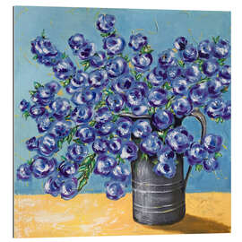 Gallery Print Blaue Blüten auf blauem Hintergrund