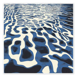 Wall art print Cobalt Ripples I - Walker Noble