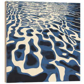 Holzbild Cobalt Ripples I