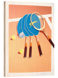 Holzbild Tennis Match Set - Michael Potter Studio