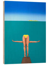 Holzbild Taucherin - Michael Potter Studio