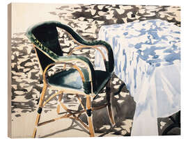 Holzbild Mittagszeit auf der Terrasse