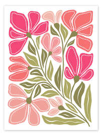 Reprodução Wild Pink Blooms - Martina illustration