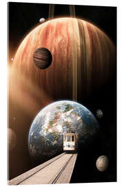 Obraz na szkle akrylowym The Tramway From Earth to Other Planets - Gen Z