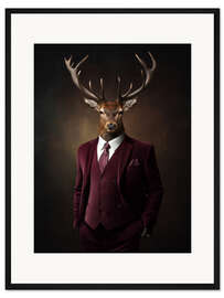 Gerahmter Kunstdruck Business Hirsch