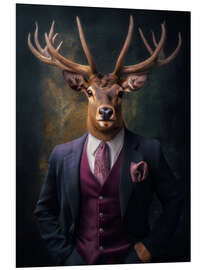 Hartschaumbild Hirsch Baron - Aristokratisches Portrait