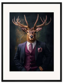 Gerahmter Kunstdruck Hirsch Baron - Aristokratisches Portrait