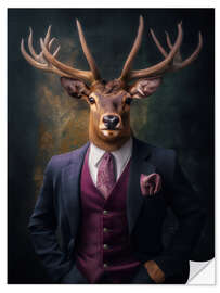 Wandsticker Hirsch Baron - Aristokratisches Portrait - Thomas Klee