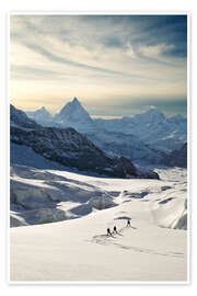 Wandbild Matterhorn, Skifahren auf dem Grenxgletscher - Jones &amp; Shimlock