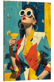 Tableau en aluminium Retro Glamour With Cocktail - Thomas Klee