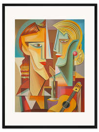 Gerahmter Kunstdruck Musikalische Begegnung