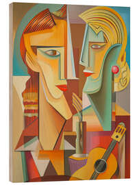 Holzbild Musikalische Begegnung