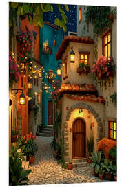 Hartschaumbild Gemütliches toskanisches Dorf