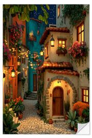 Wandsticker Gemütliches toskanisches Dorf