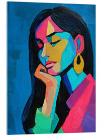 Acrylglasbild Expressives Frauenportrait