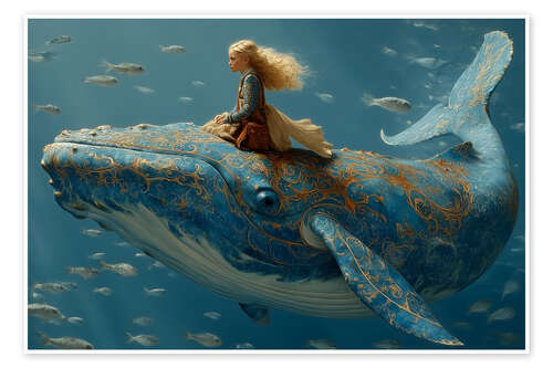 Póster Dreamlike Journey in the Ocean