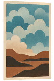 Acrylglasbild Landschaft mit Wolkenbergen - Gradient Grooves