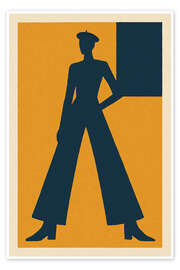 Reprodução Navy Silhouette Fashion Figur - Gradient Grooves