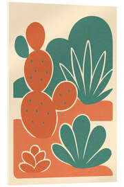 Tableau en verre acrylique Cactus Garden - Gradient Grooves
