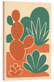Holzbild Kaktusgarten - Gradient Grooves