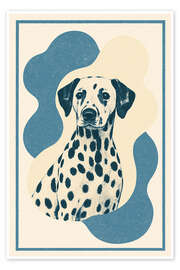Reprodução Dalmatian Dog Portrait - Gradient Grooves