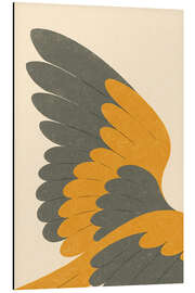 Aluminiumtavla Bird Wing in Mid-Century Style - Gradient Grooves