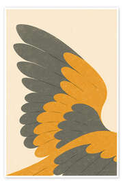Reprodução Bird Wing in Mid-Century Style - Gradient Grooves