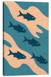 Leinwandbild Fischstrom - Gradient Grooves