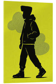 Acrylglasbild Neon Hoodie Walker - Gradient Grooves