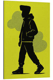 Tableau en aluminium Neon Hoodie Walker - Gradient Grooves