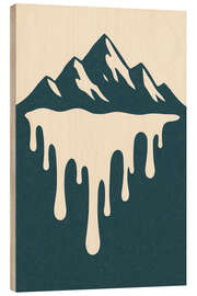 Holzbild Schmelzender Berg - Gradient Grooves