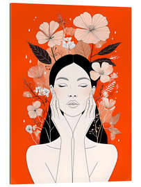 Galleritryk Woman Portrait on Orange Background