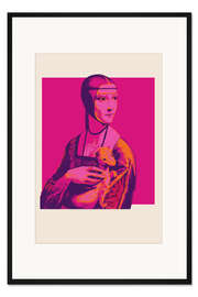 Gerahmter Kunstdruck Dame mit Hermelin - Leonardo