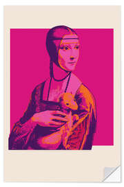 Wandsticker Dame mit Hermelin - Leonardo