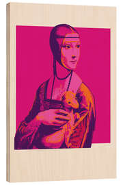 Holzbild Dame mit Hermelin - Leonardo