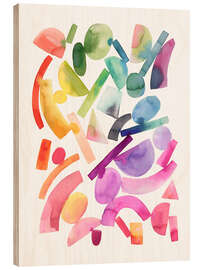 Holzbild Bunte geometrische Formen