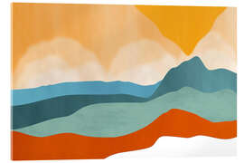 Acrylglasbild Farbige abstrakte Landschaft