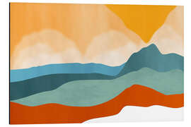 Alubild Farbige abstrakte Landschaft