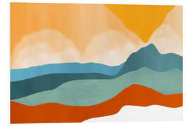 Hartschaumbild Farbige abstrakte Landschaft