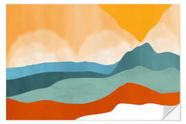 Wandsticker Farbige abstrakte Landschaft