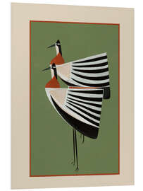 Hartschaumbild Gestreiftes Vogelpaar