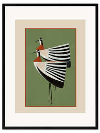 Gerahmter Kunstdruck Gestreiftes Vogelpaar