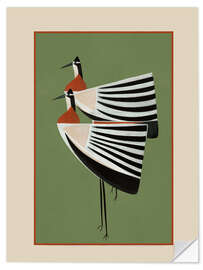 Wandsticker Gestreiftes Vogelpaar