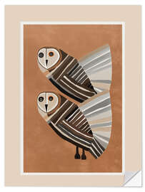 Wandsticker Gestreiftes Eulenpaar