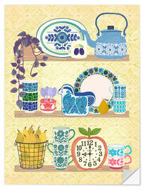 Wandsticker Süße Regalgeschichte