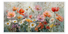 Reprodução Floral Splendor in Pastel - Thomas Klee