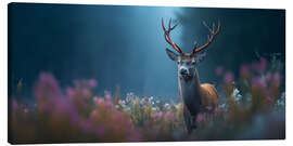 Leinwandbild Majestätischer Hirsch auf der Wiese - Thomas Klee